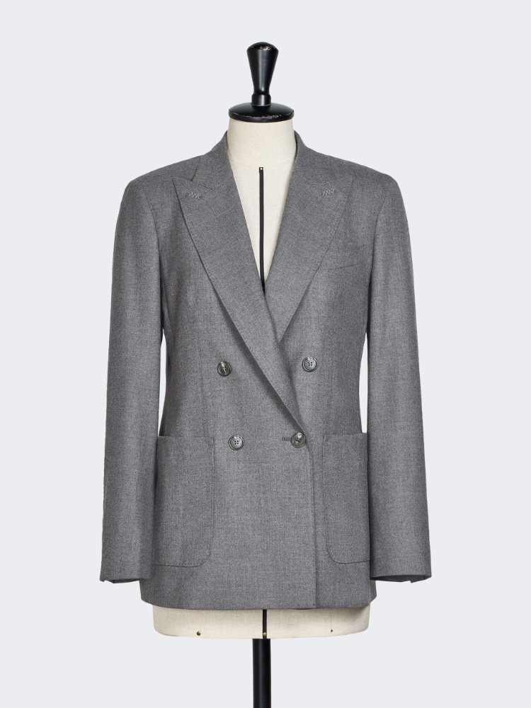 Cashmere foule blazer - MEDIUM GREY