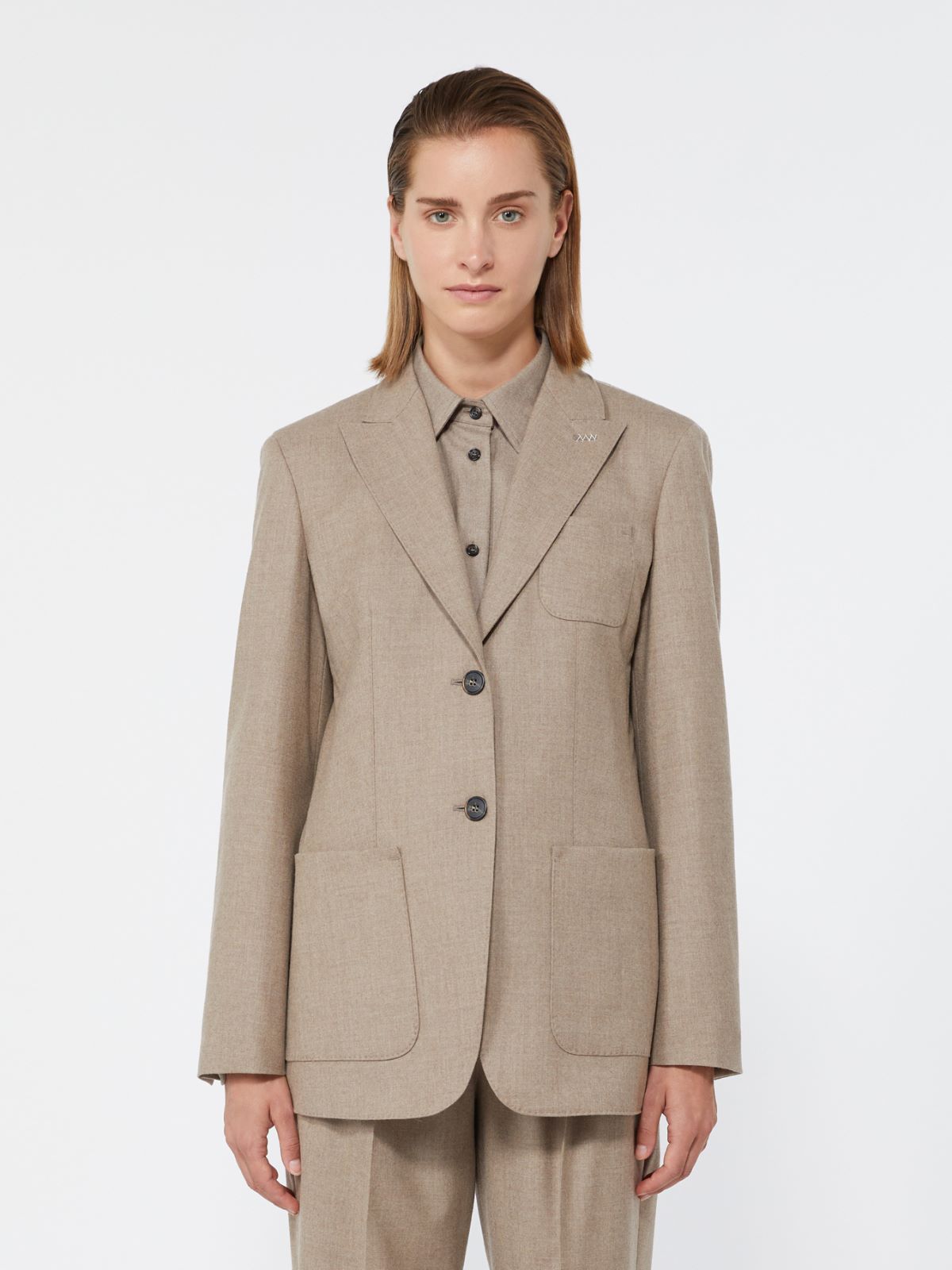 Single-breasted cashmere foule blazer - TURTLEDOVE - Max Mara - 2