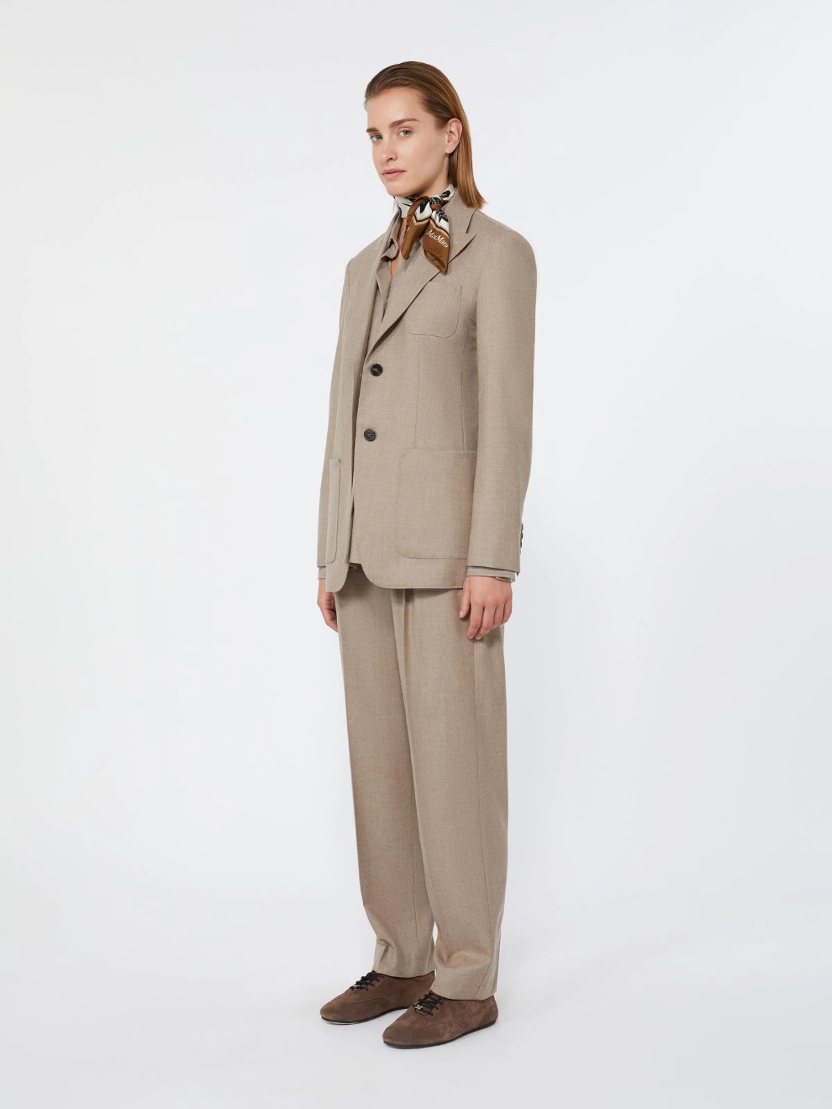 Single-breasted cashmere foule blazer + TURTLEDOVE - Max Mara