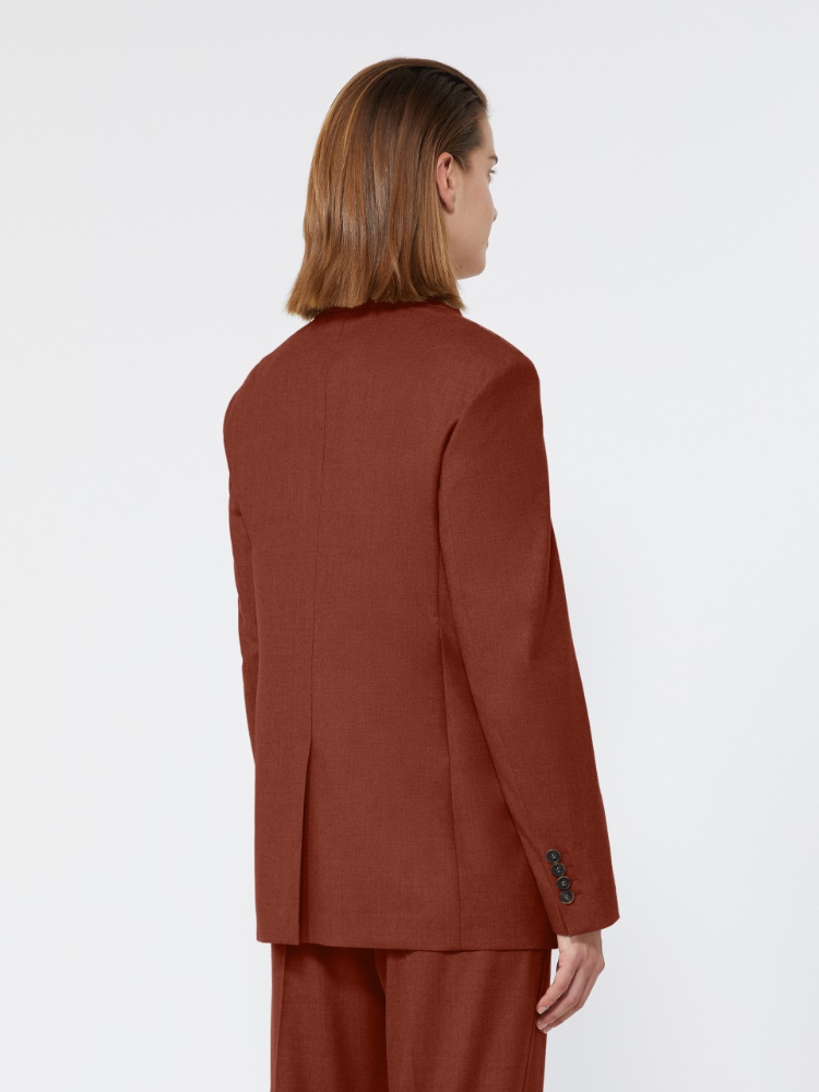 Single-breasted cashmere foule blazer - BRICK RED - Max Mara - 3