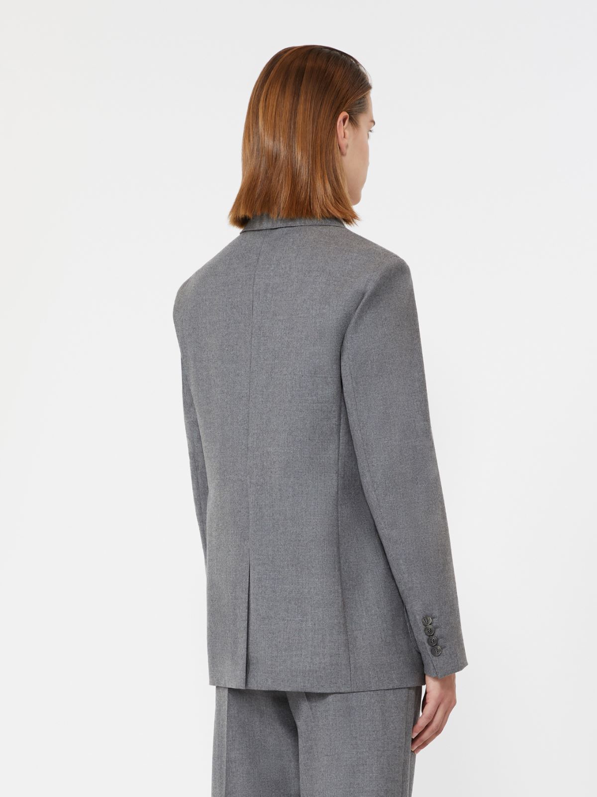 Single-breasted cashmere foule blazer - MEDIUM GREY - Max Mara - 3