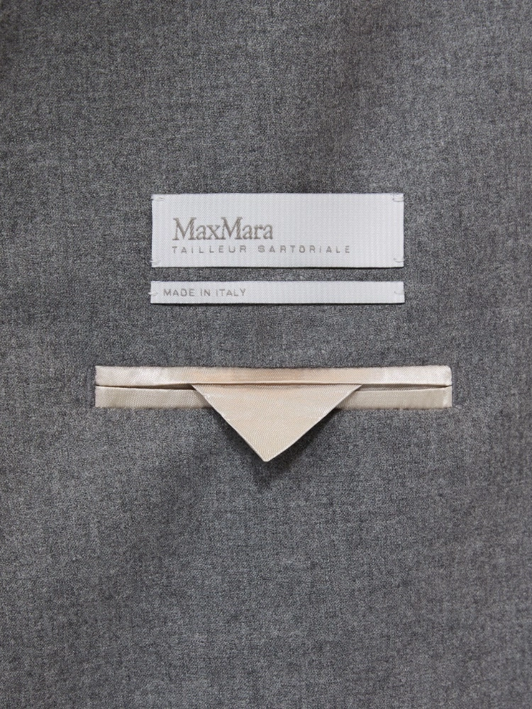 Jednorzędowy blezer z kaszmirowej tkaniny foulé - ŚREDNIOSZARY - Max Mara - 5
