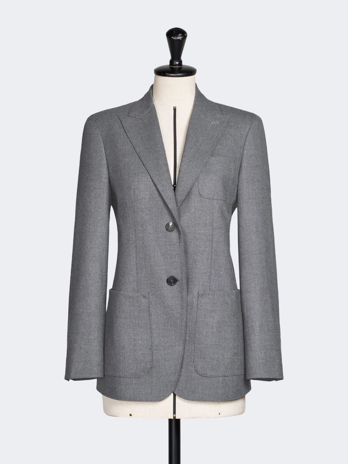Jednorzędowy blezer z kaszmirowej tkaniny foulé - ŚREDNIOSZARY - Max Mara - 6