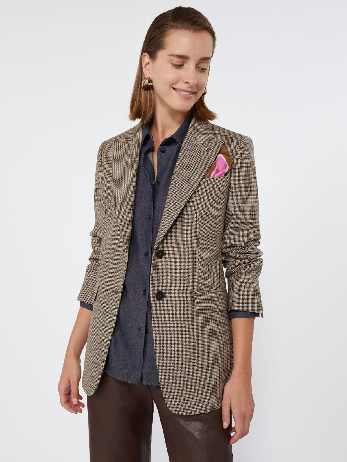 Single-breasted wool twill blazer - SAND - Max Mara - 4