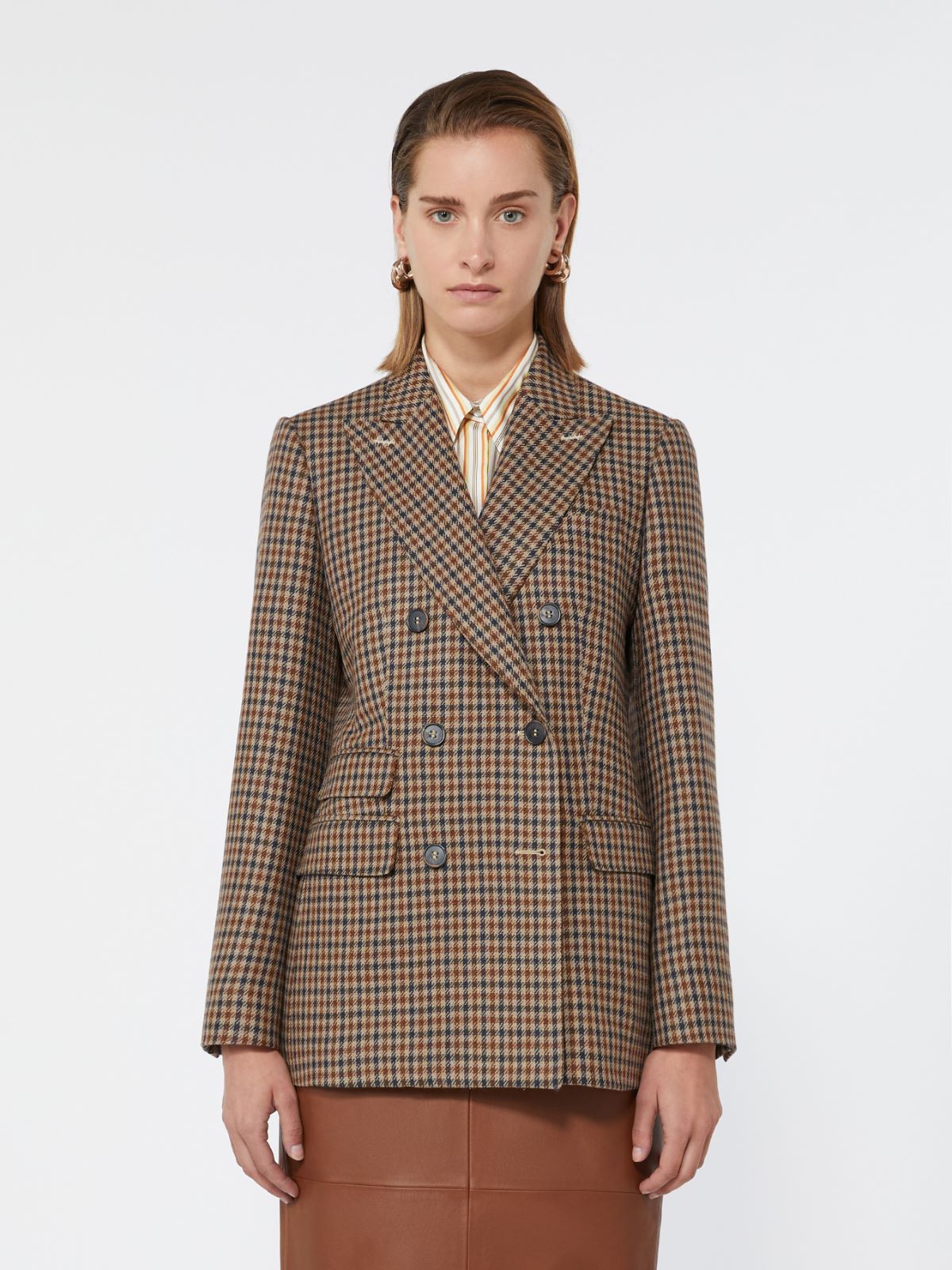 Double-breasted mouliné wool twill blazer - BEIGE - Max Mara - 2