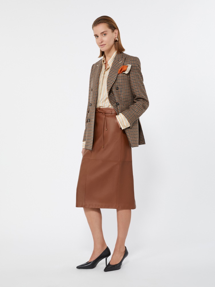 Double-breasted mouliné wool twill blazer - BEIGE - Max Mara