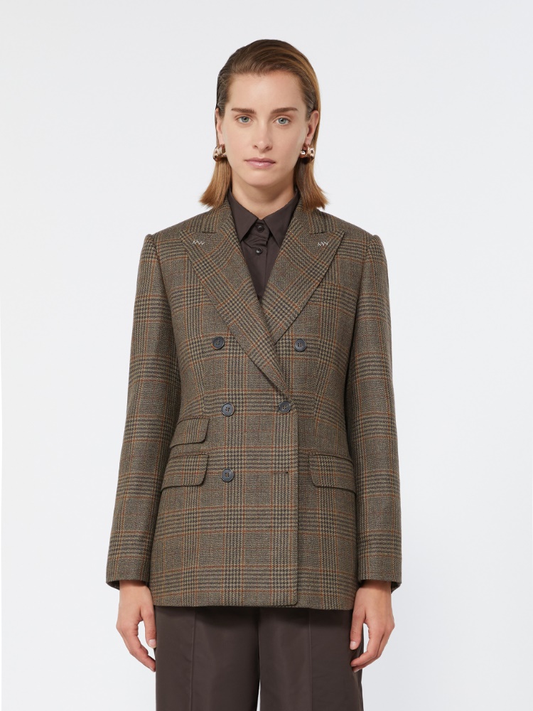 Dwurzędowy blezer z wełny mouliné batavia - CZARNY - Max Mara - 2