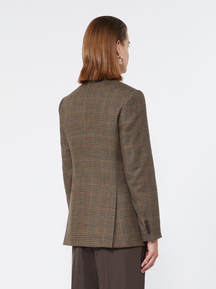 Dwurzędowy blezer z wełny mouliné batavia - CZARNY - Max Mara - 3