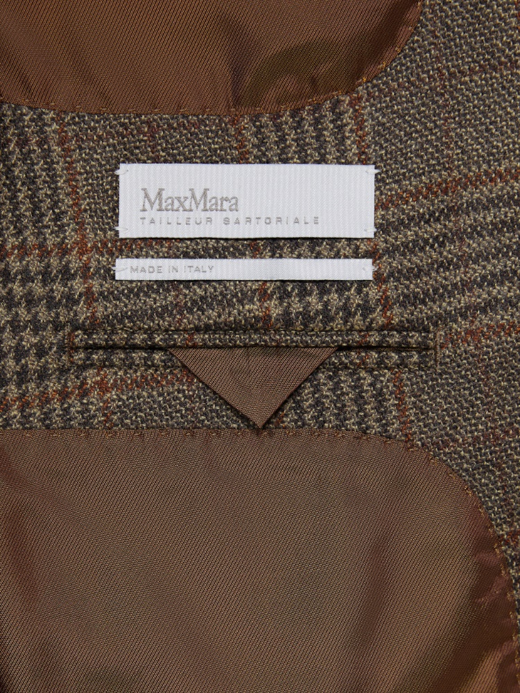 Dwurzędowy blezer z wełny mouliné batavia - CZARNY - Max Mara - 4