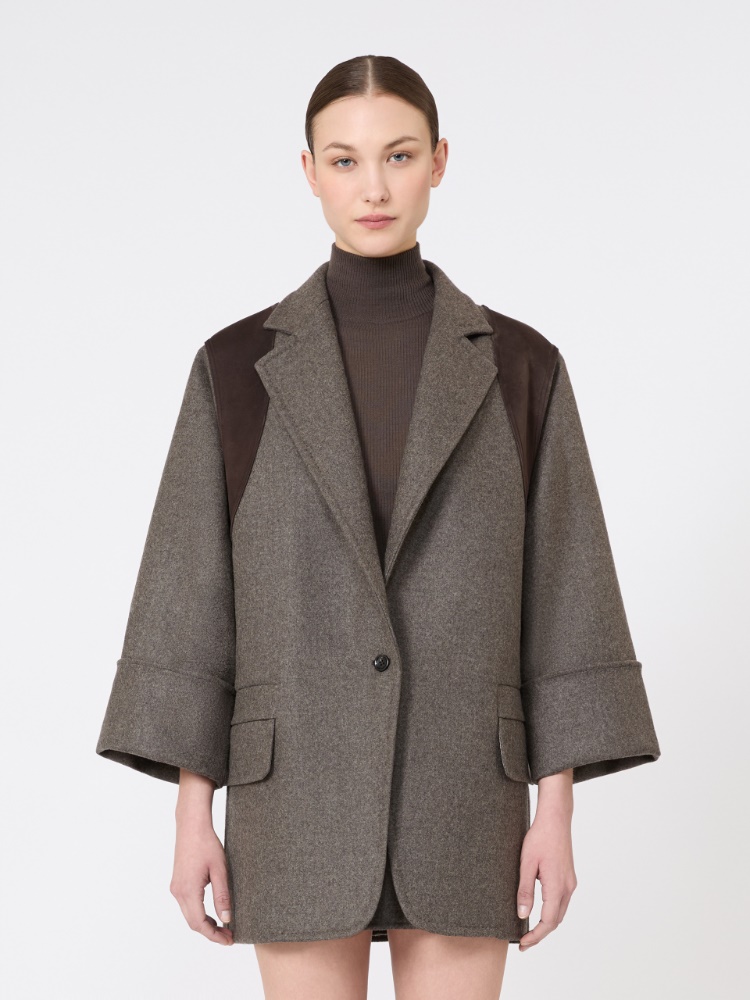 Blezer oversize z dwuwarstwowej wełny - BRĄZOWO-SZARY - Max Mara - 2