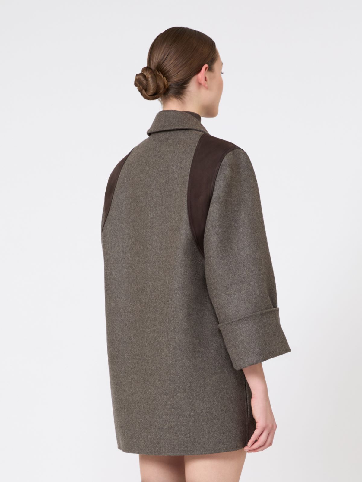 Blezer oversize z dwuwarstwowej wełny - BRĄZOWO-SZARY - Max Mara - 3