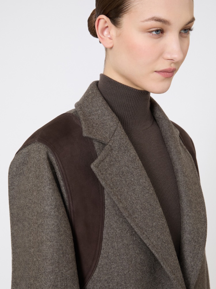 Blezer oversize z dwuwarstwowej wełny - BRĄZOWO-SZARY - Max Mara - 4