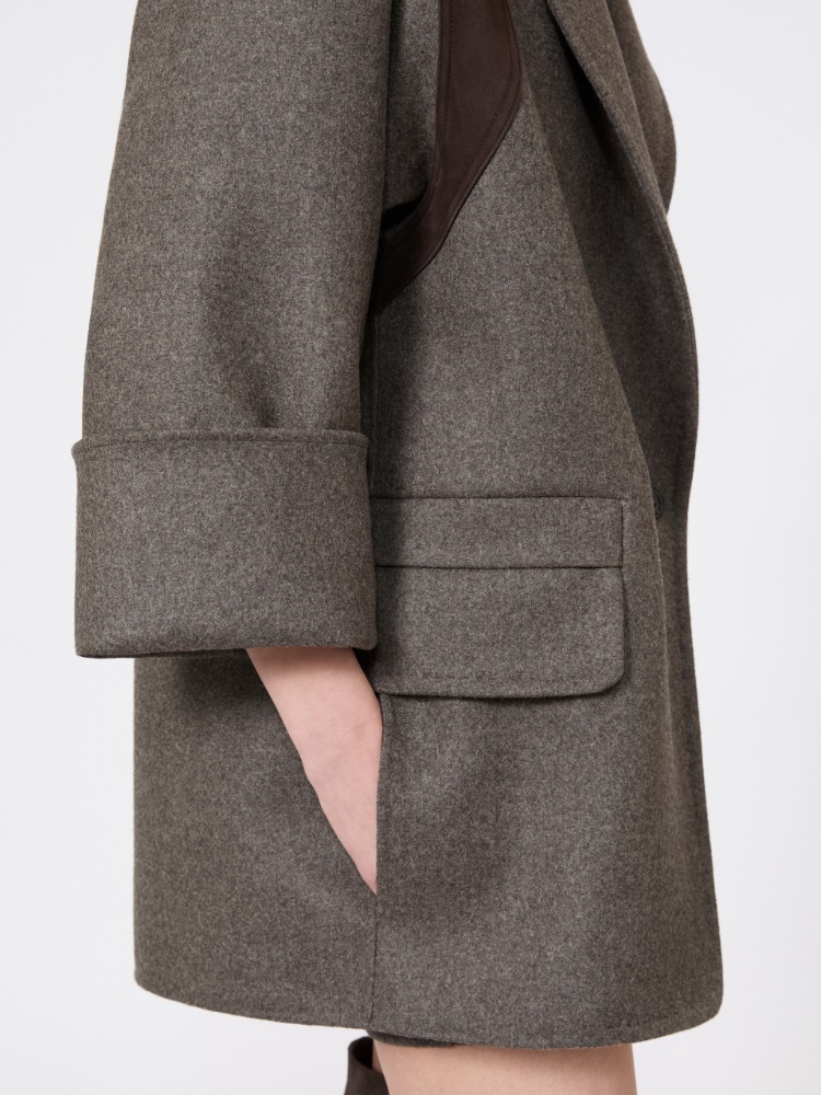 Blezer oversize z dwuwarstwowej wełny - BRĄZOWO-SZARY - Max Mara - 5