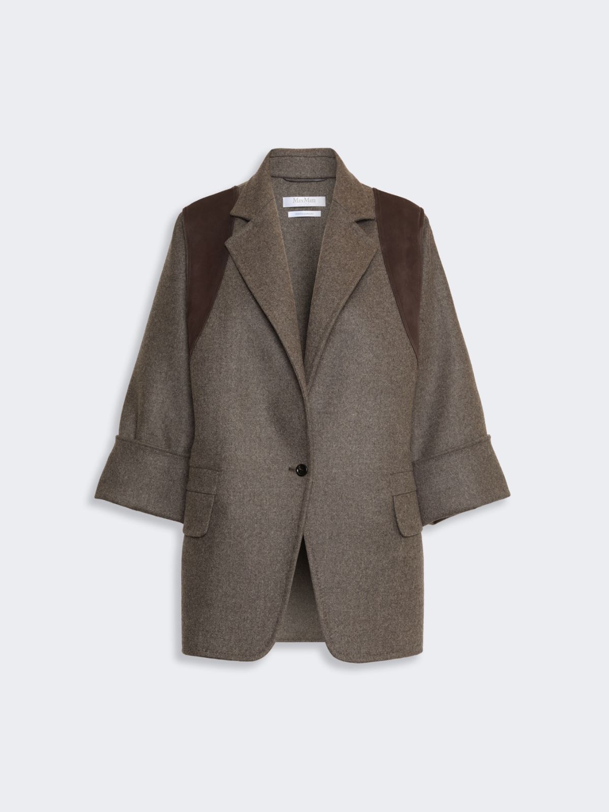 Blezer oversize z dwuwarstwowej wełny - BRĄZOWO-SZARY - Max Mara - 6