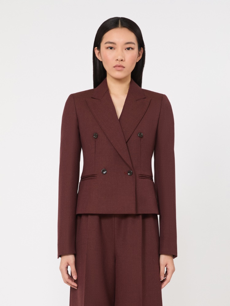 Denim-effect wool double-breasted jacket - RUST - Max Mara - 2