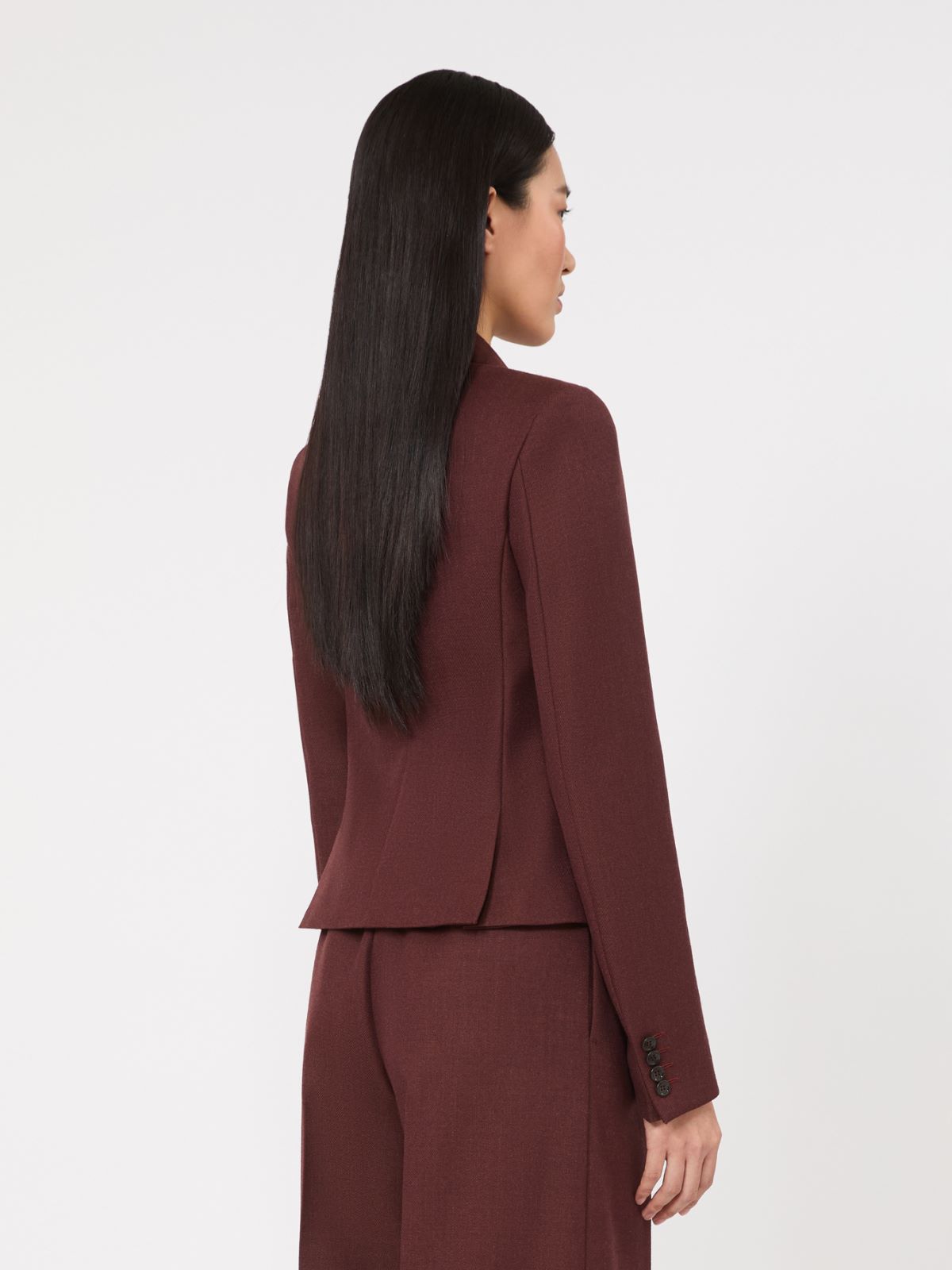 Denim-effect wool double-breasted jacket - RUST - Max Mara - 3