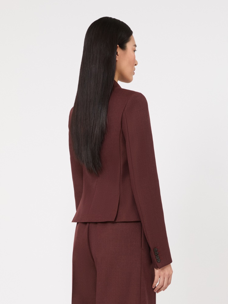 Denim-effect wool double-breasted jacket - RUST - Max Mara - 3