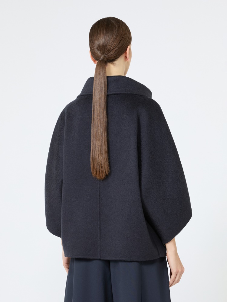 Double cashmere cropped coat - ULTRAMARINE - 3