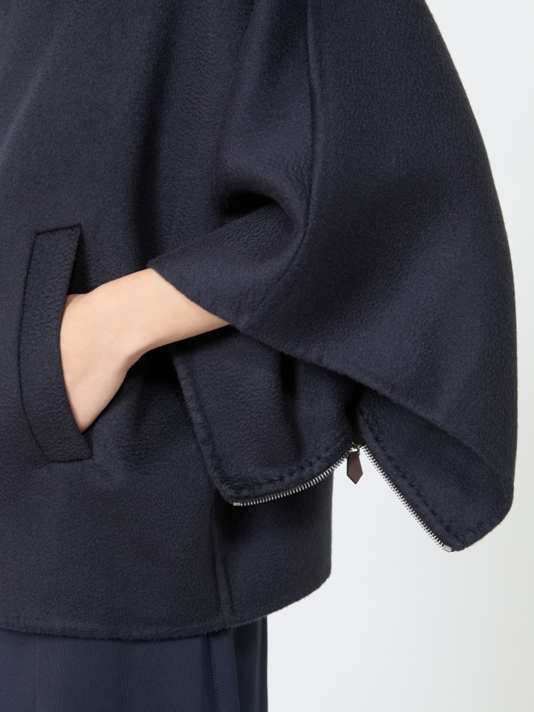 Double cashmere cropped coat - ULTRAMARINE - 4