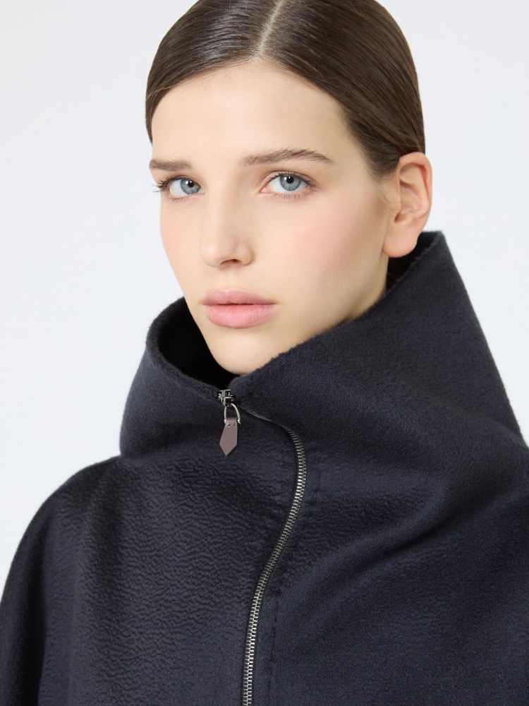Double cashmere cropped coat - ULTRAMARINE - 5