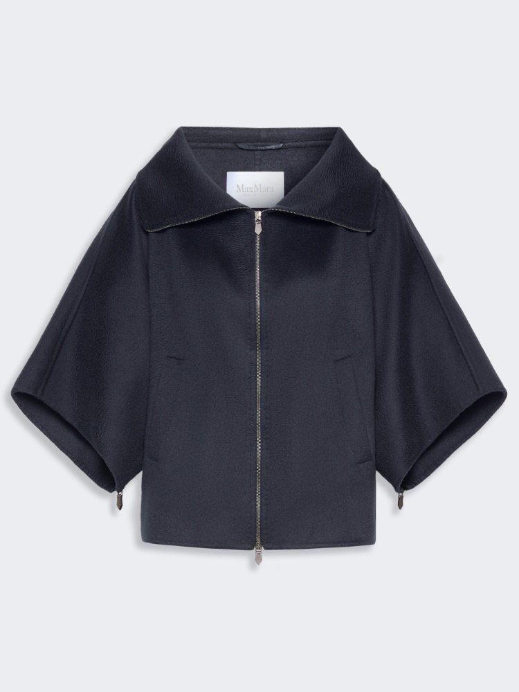 Double cashmere cropped coat - ULTRAMARINE