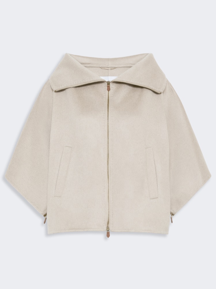 Double cashmere cropped coat - SAND
