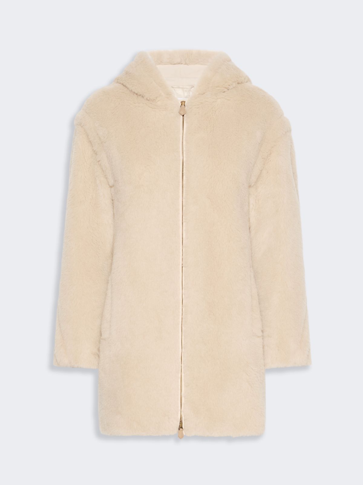 Alpaca and wool Teddy fabric hooded coat - BEIGE - Max Mara - 6