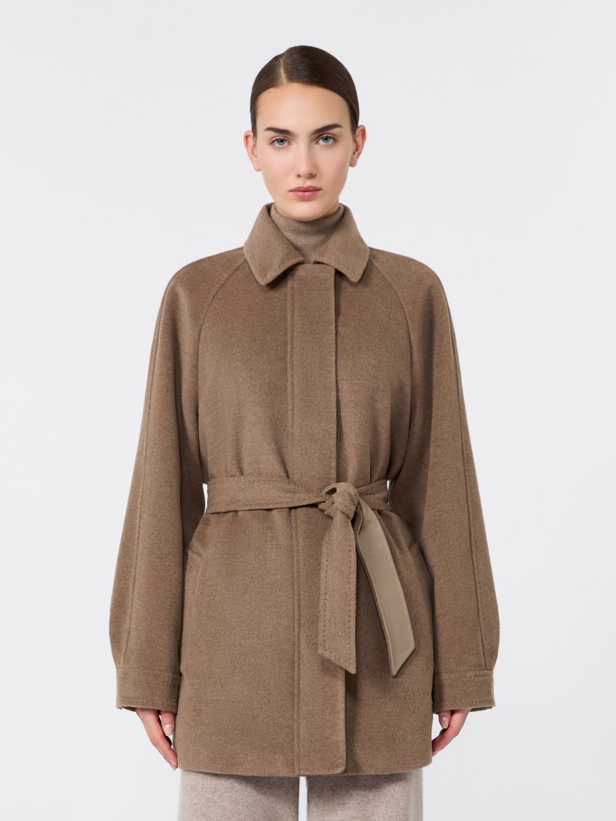 Short cashmere beaver cloth coat - PEARL GREY - Max Mara - 2