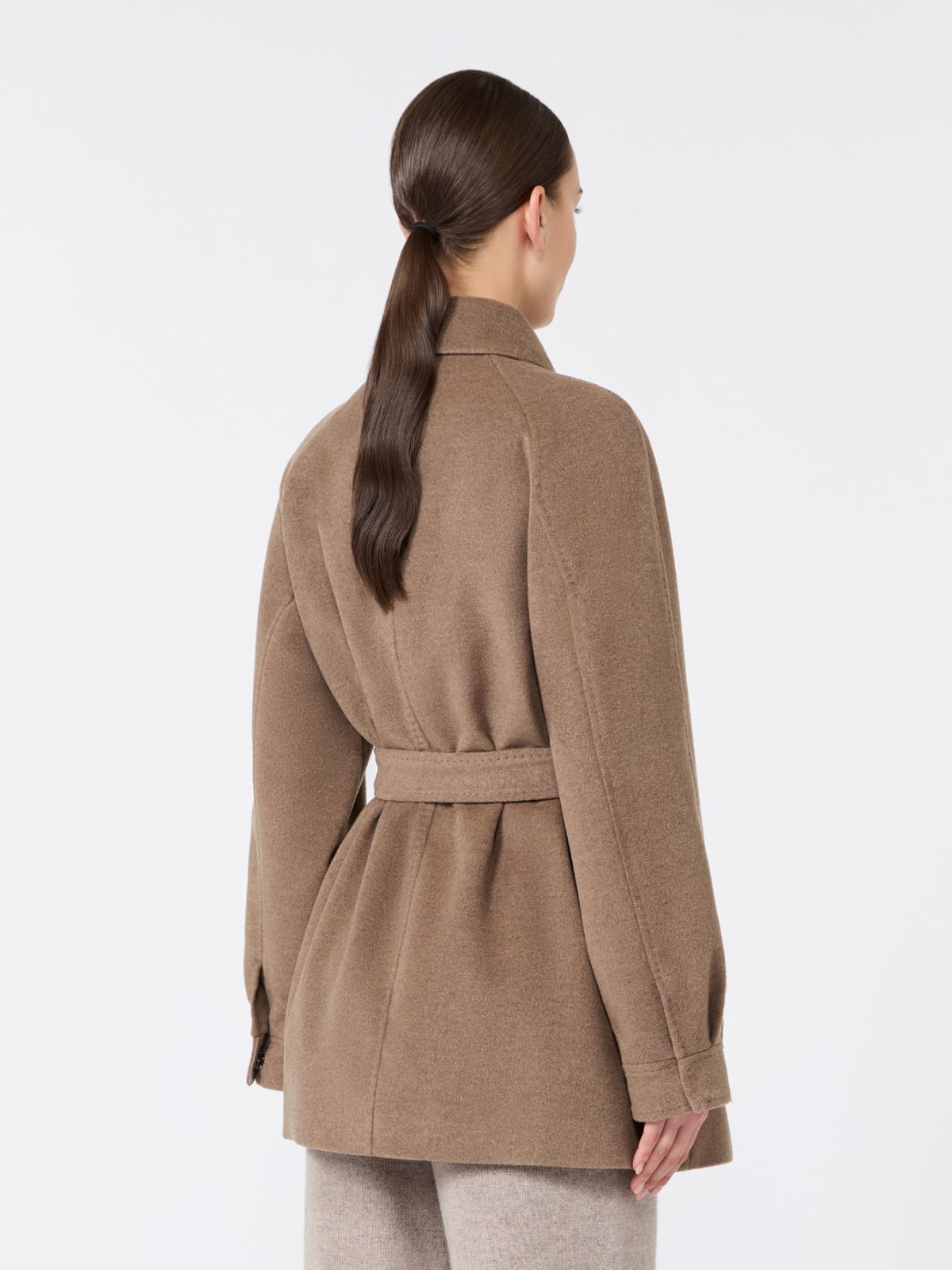 Short cashmere beaver cloth coat - PEARL GREY - Max Mara - 3