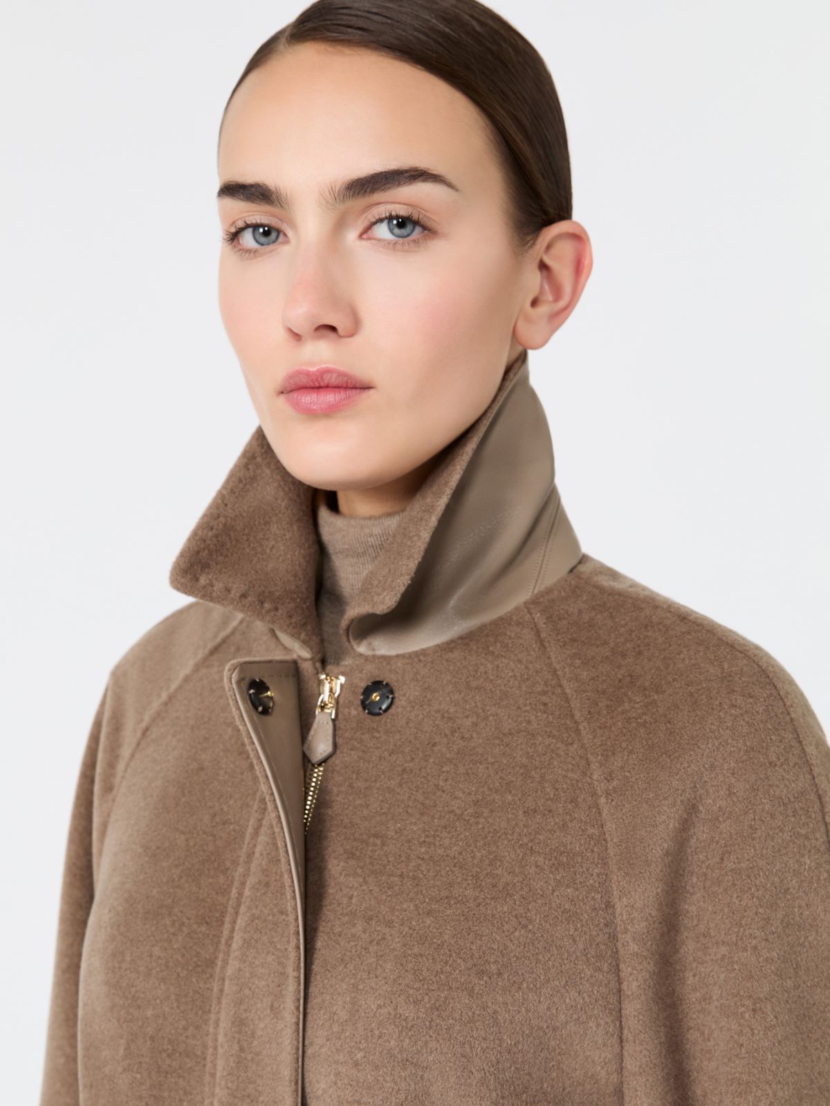 Short cashmere beaver cloth coat - PEARL GREY - Max Mara - 4
