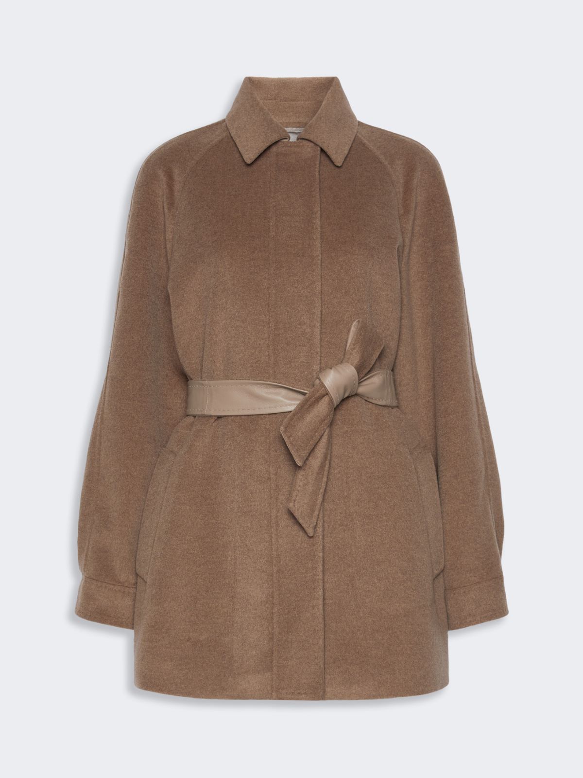 Short cashmere beaver cloth coat - PEARL GREY - Max Mara - 6