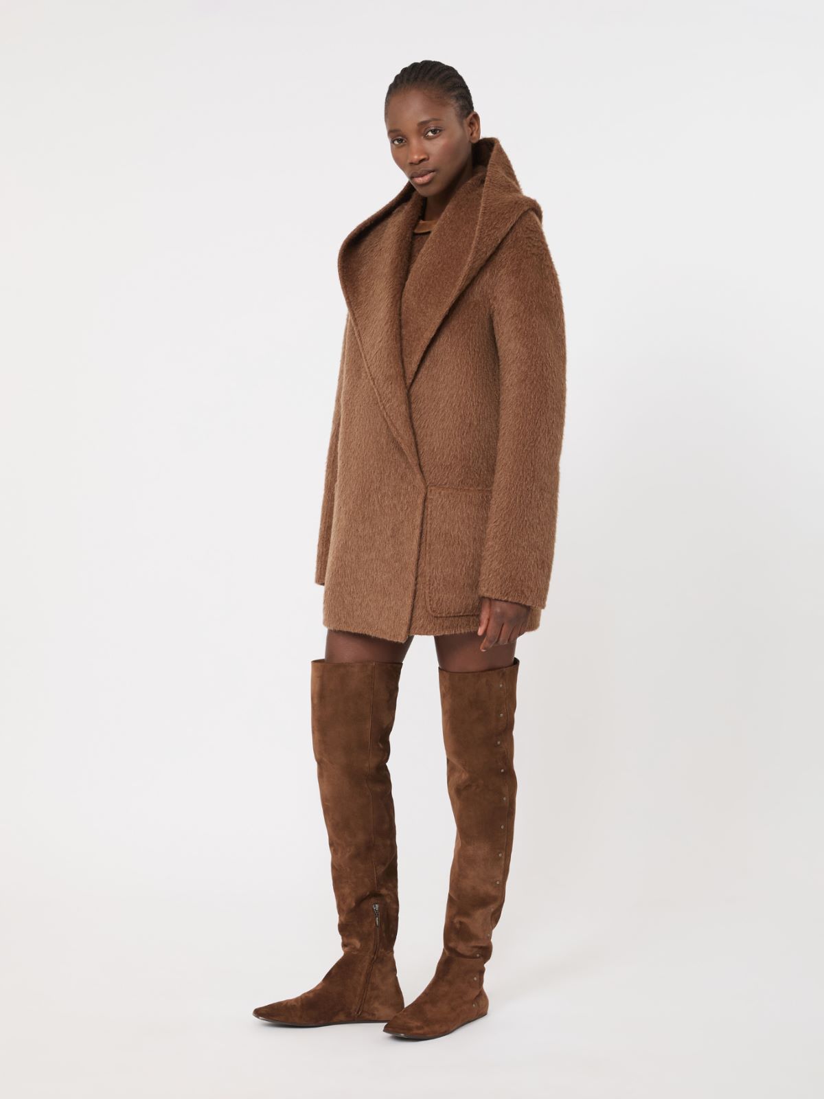 Short camel and mohair coat - LIGHT BROWN - Max Mara - 2