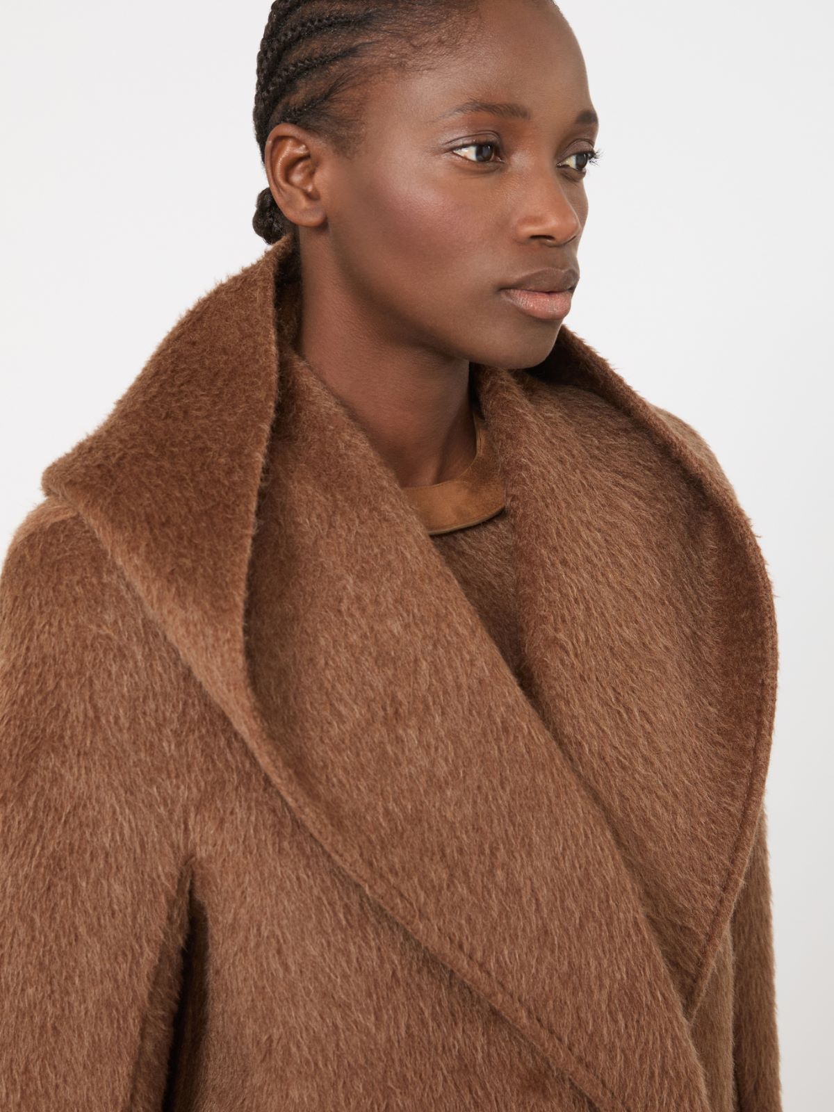 Short camel and mohair coat - LIGHT BROWN - Max Mara - 4