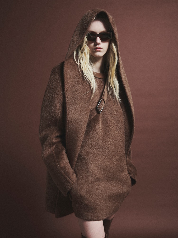 Short camel and mohair coat + LIGHT BROWN - Max Mara