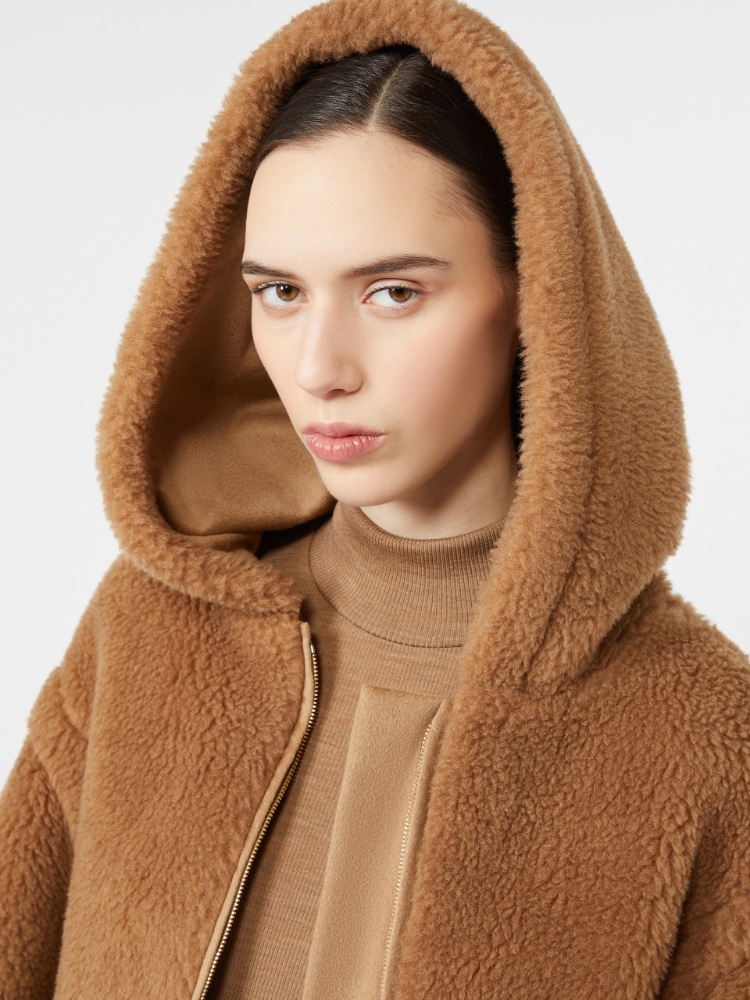 Teddy fabric coat - CAMEL