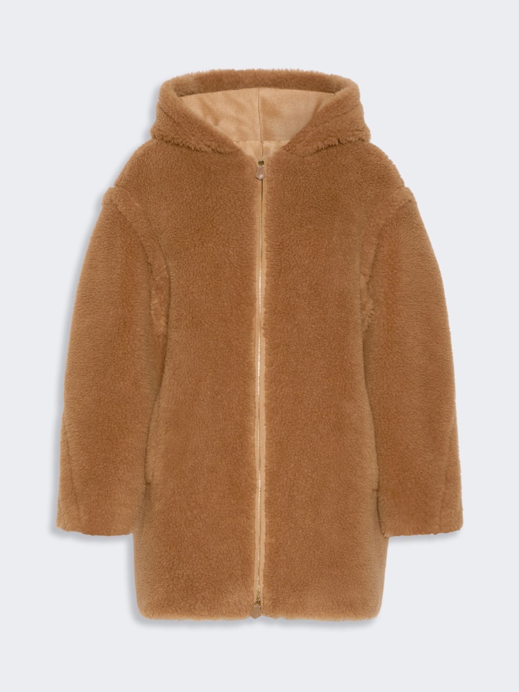 Teddy fabric coat - CAMEL
