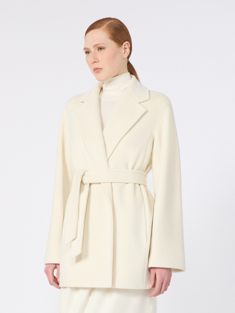 Short wool beaver cloth robe coat - WHITE - Max Mara - 2