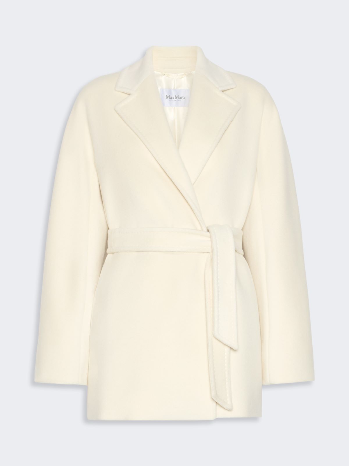Short wool beaver cloth robe coat - WHITE - Max Mara - 5