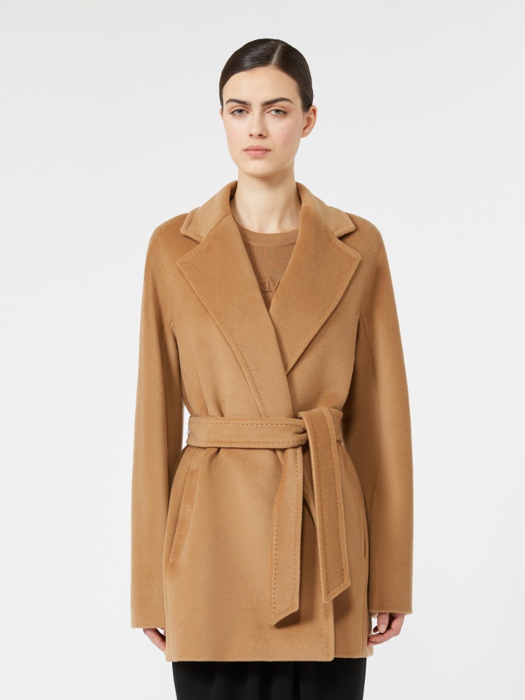 Short wool beaver cloth robe coat - CAMEL - Max Mara - 2
