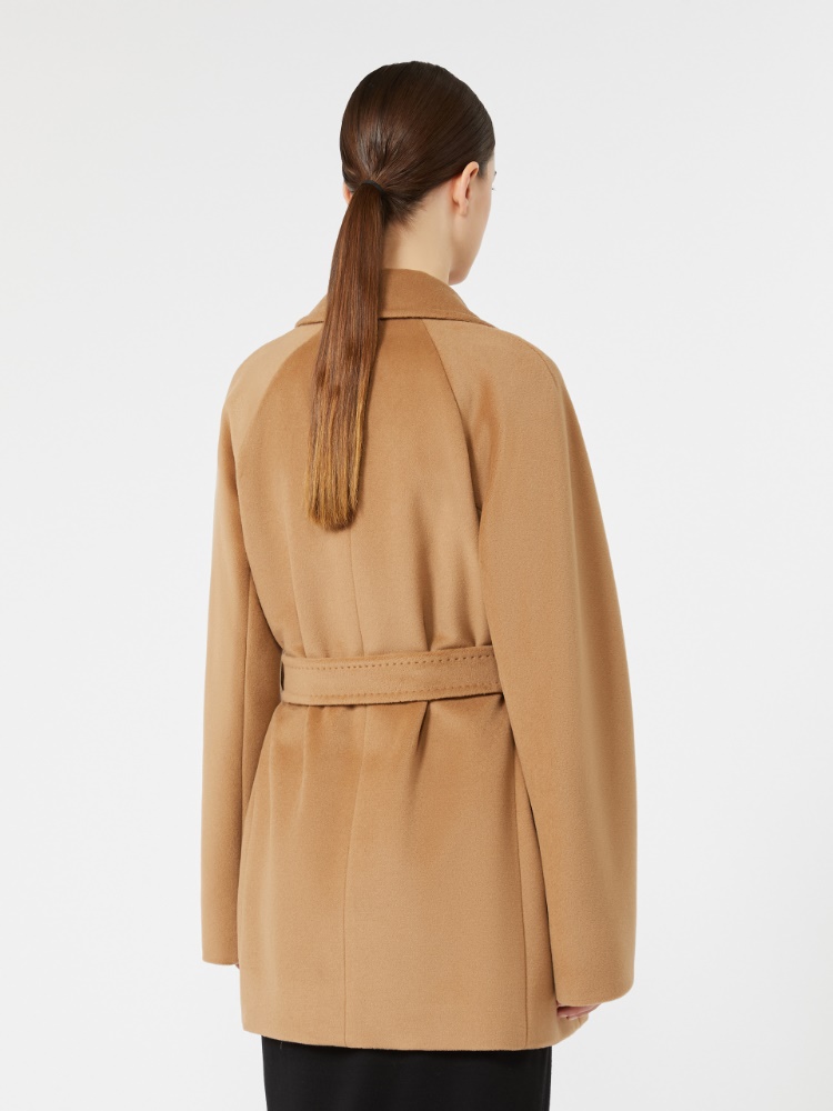Short wool beaver cloth robe coat - CAMEL - Max Mara - 3