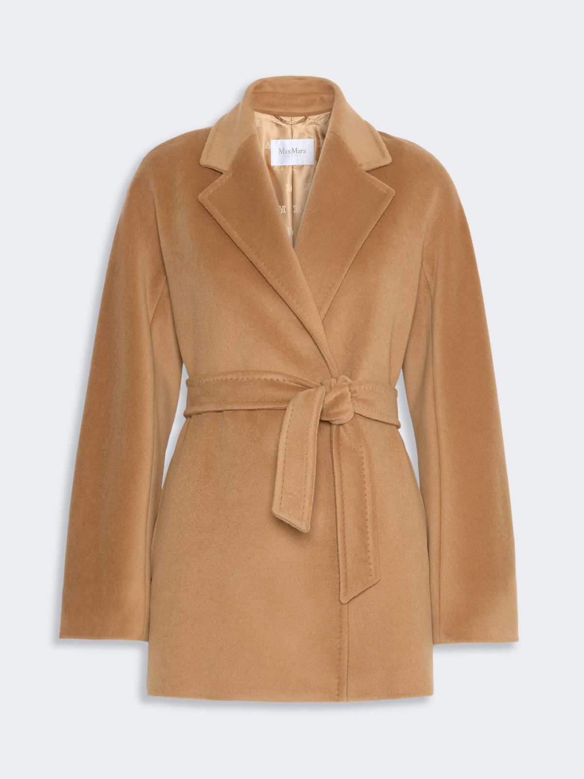 Short wool beaver cloth robe coat - CAMEL - Max Mara - 5