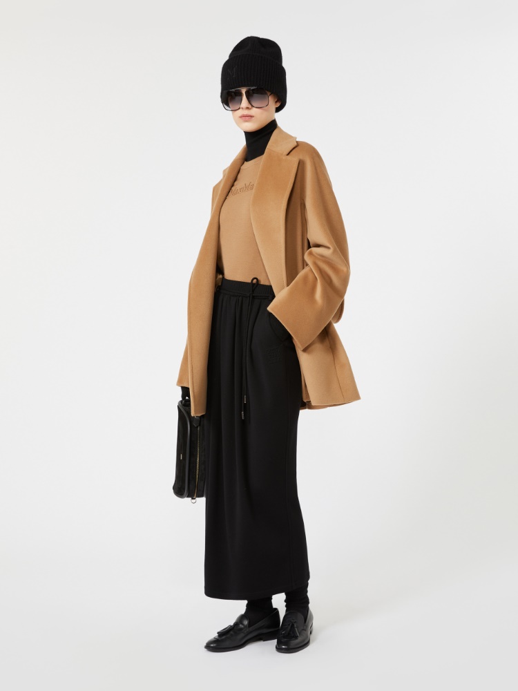 Short wool beaver cloth robe coat + CAMEL - Max Mara