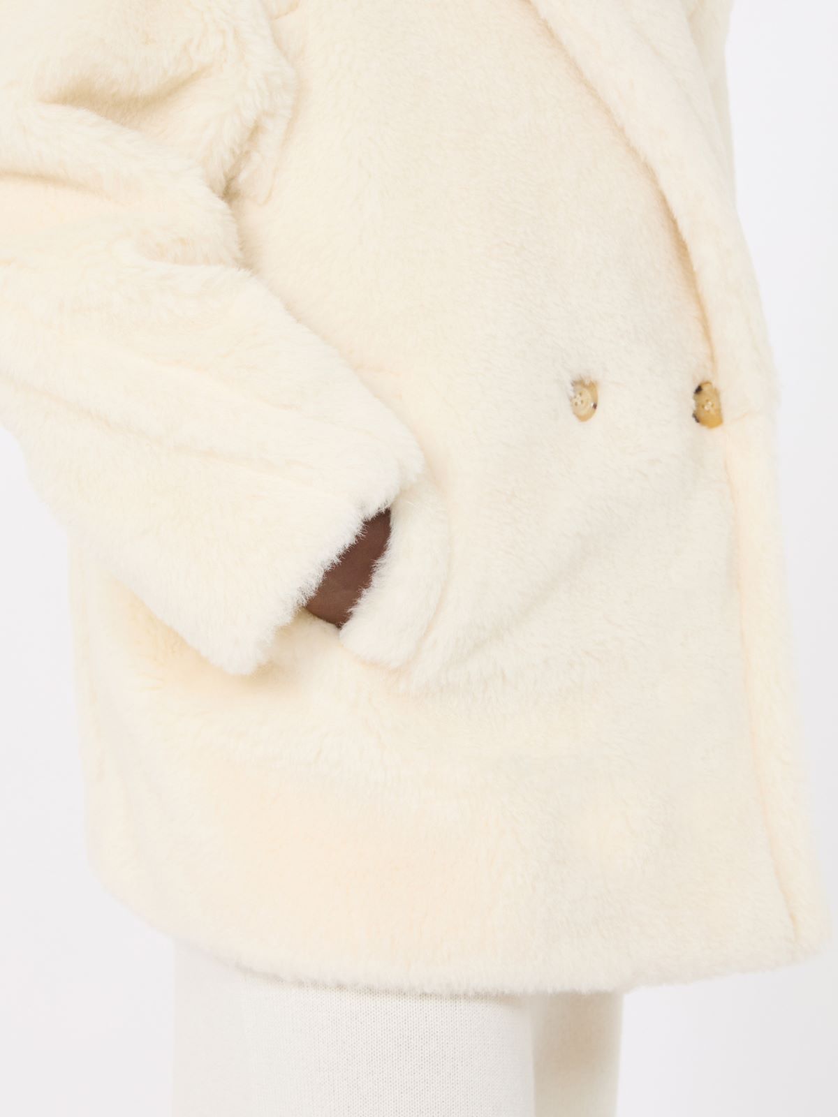 Short Teddy Bear Icon Coat in alpaca and wool - WHITE - Max Mara - 5