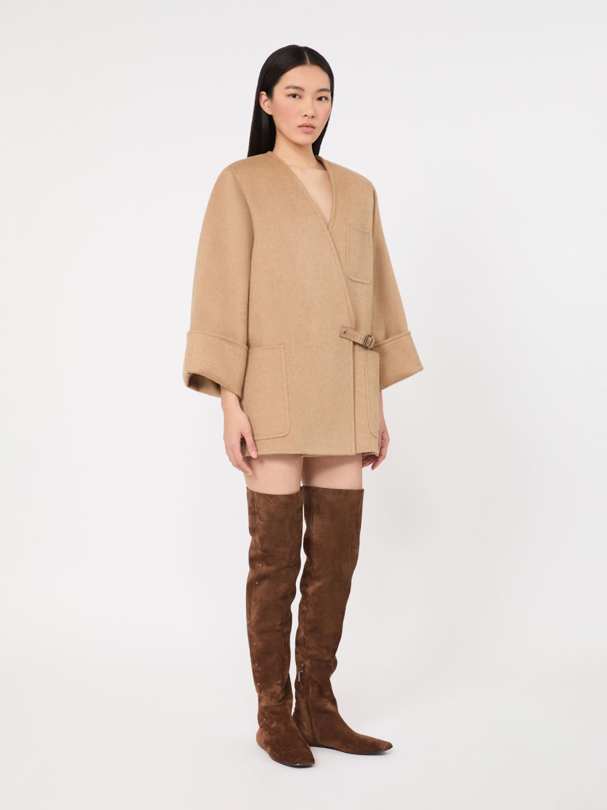 Camel and mohair cardigan coat - CAMEL - Max Mara - 2