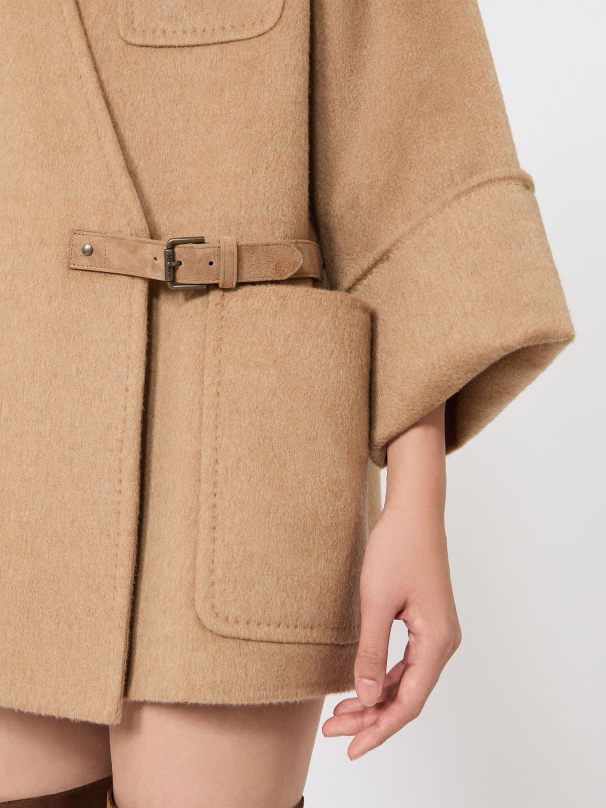 Camel and mohair cardigan coat - CAMEL - Max Mara - 4
