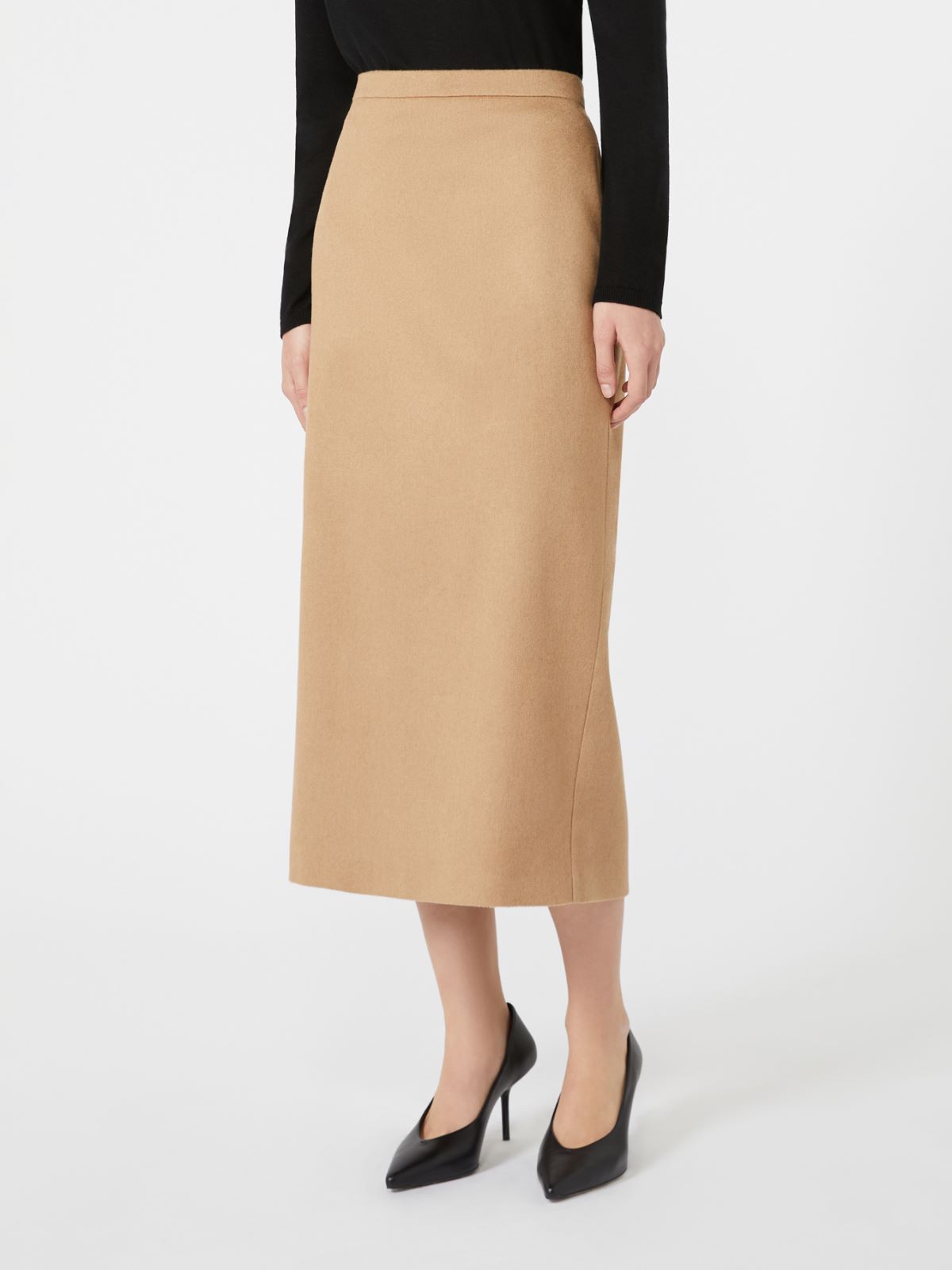 Sable-look camel pencil skirt - CAMEL - Max Mara - 2