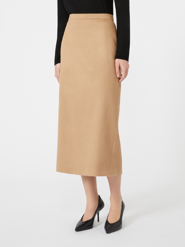 Sable-look camel pencil skirt - CAMEL - Max Mara - 2