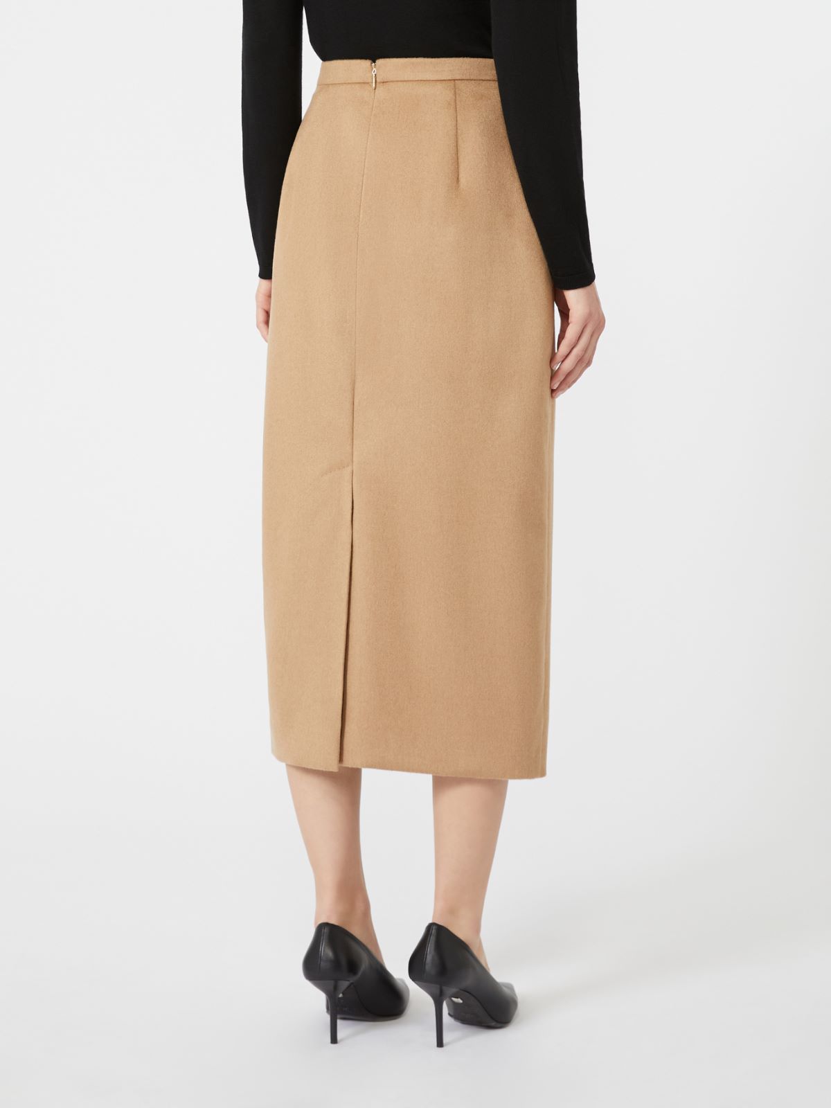 Sable-look camel pencil skirt - CAMEL - Max Mara - 3