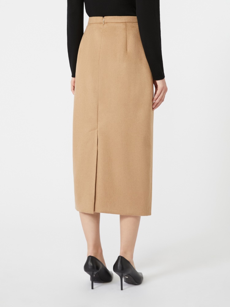 Sable-look camel pencil skirt - CAMEL - Max Mara - 3