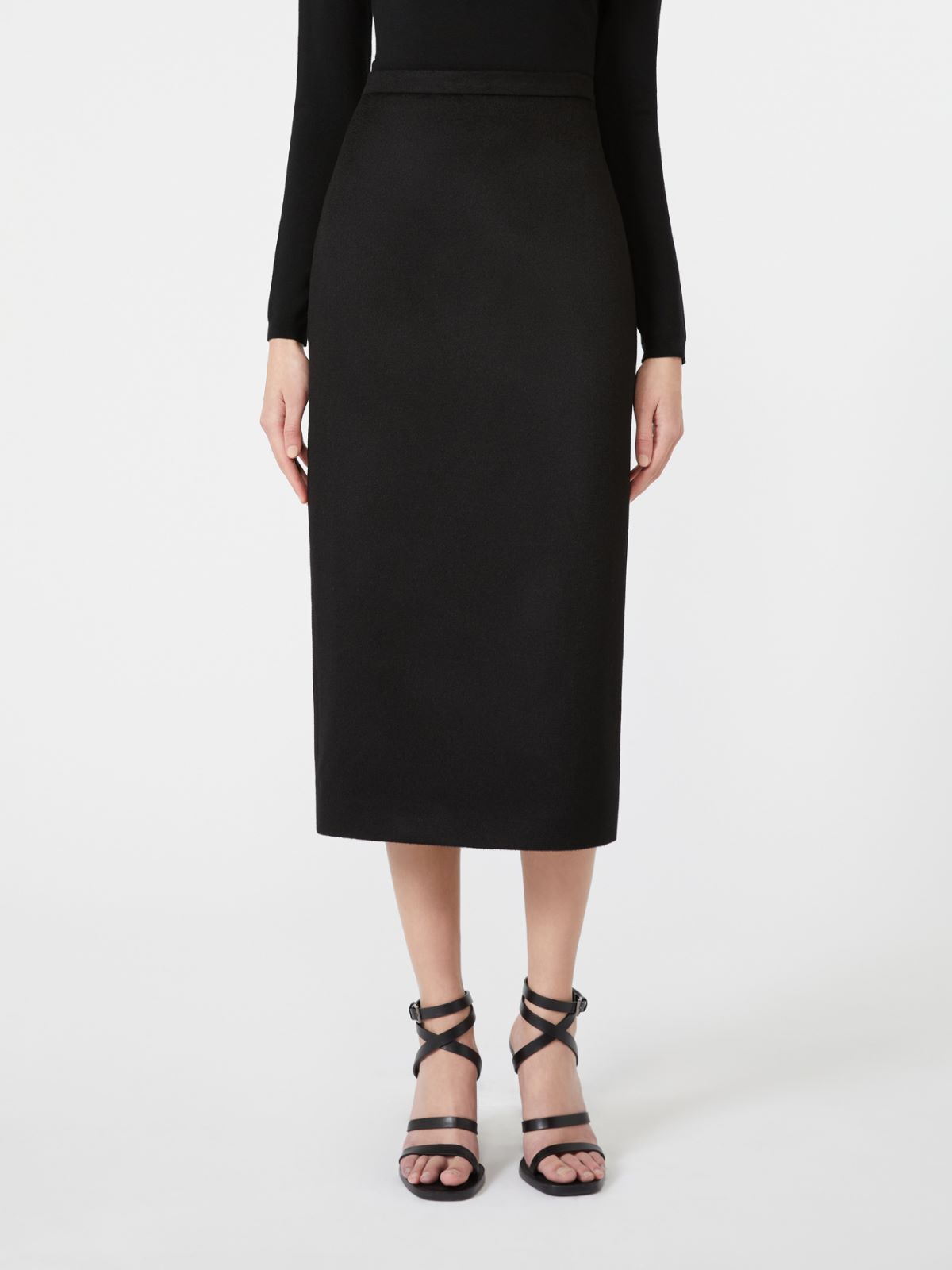 Sable-look camel pencil skirt - BLACK - Max Mara - 2